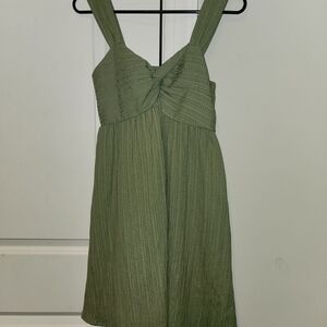 Elegant Olive Green Women's Dress